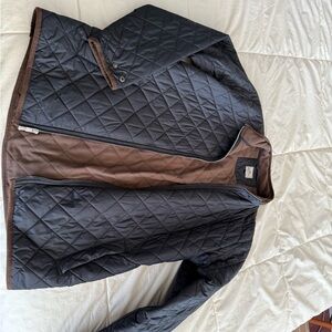 Peter Millar Men's Quilted Black and Brown Jacket